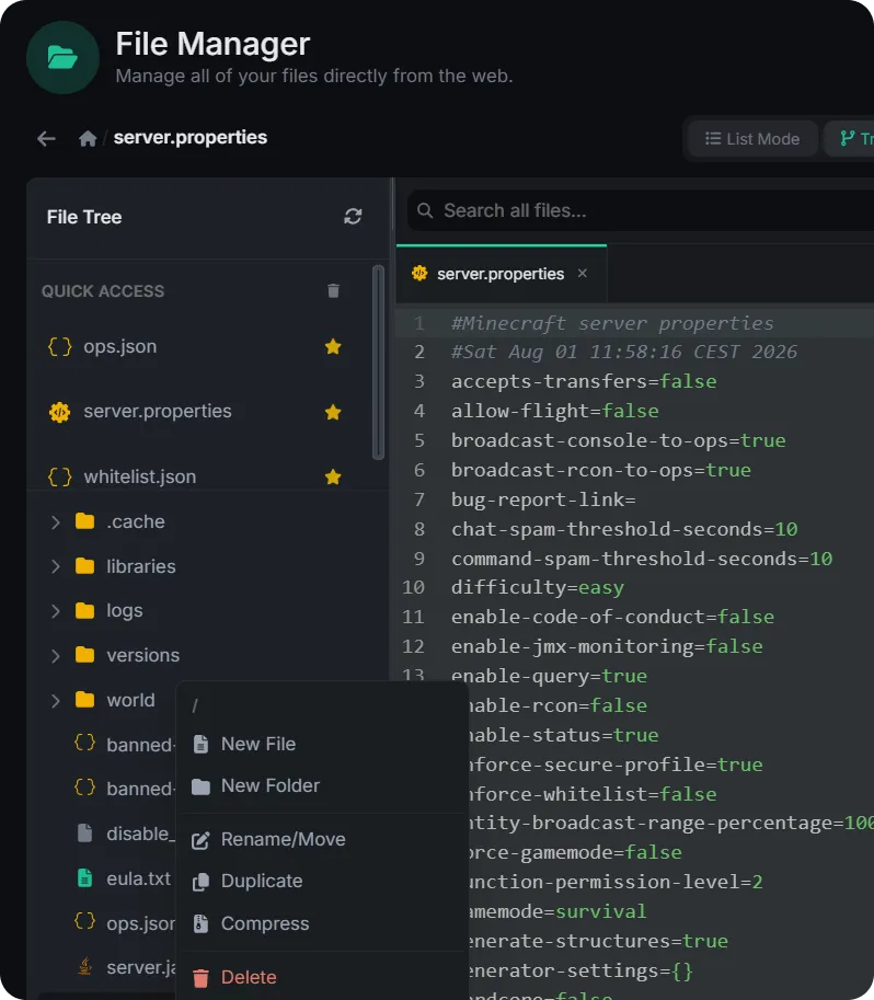 Built-In File Manager