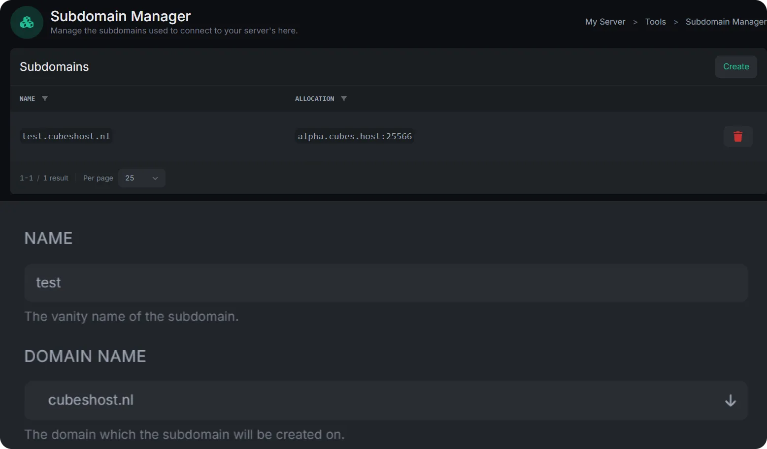 Sub-domain Manager